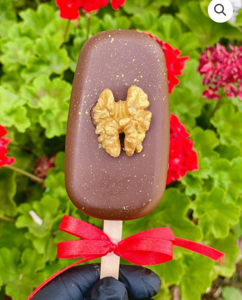 Paleta relleno de brownie con manjar sin azúcar