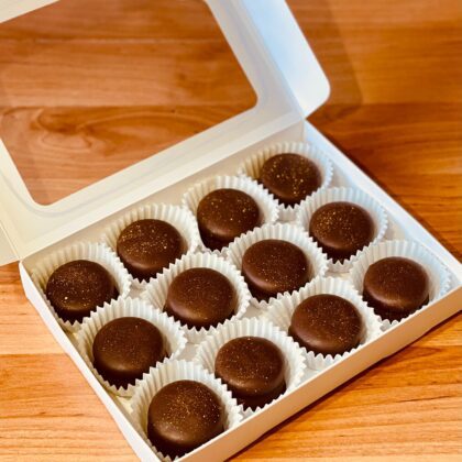 Alfajor sin Azúcar - manjar y bañado con chocolate